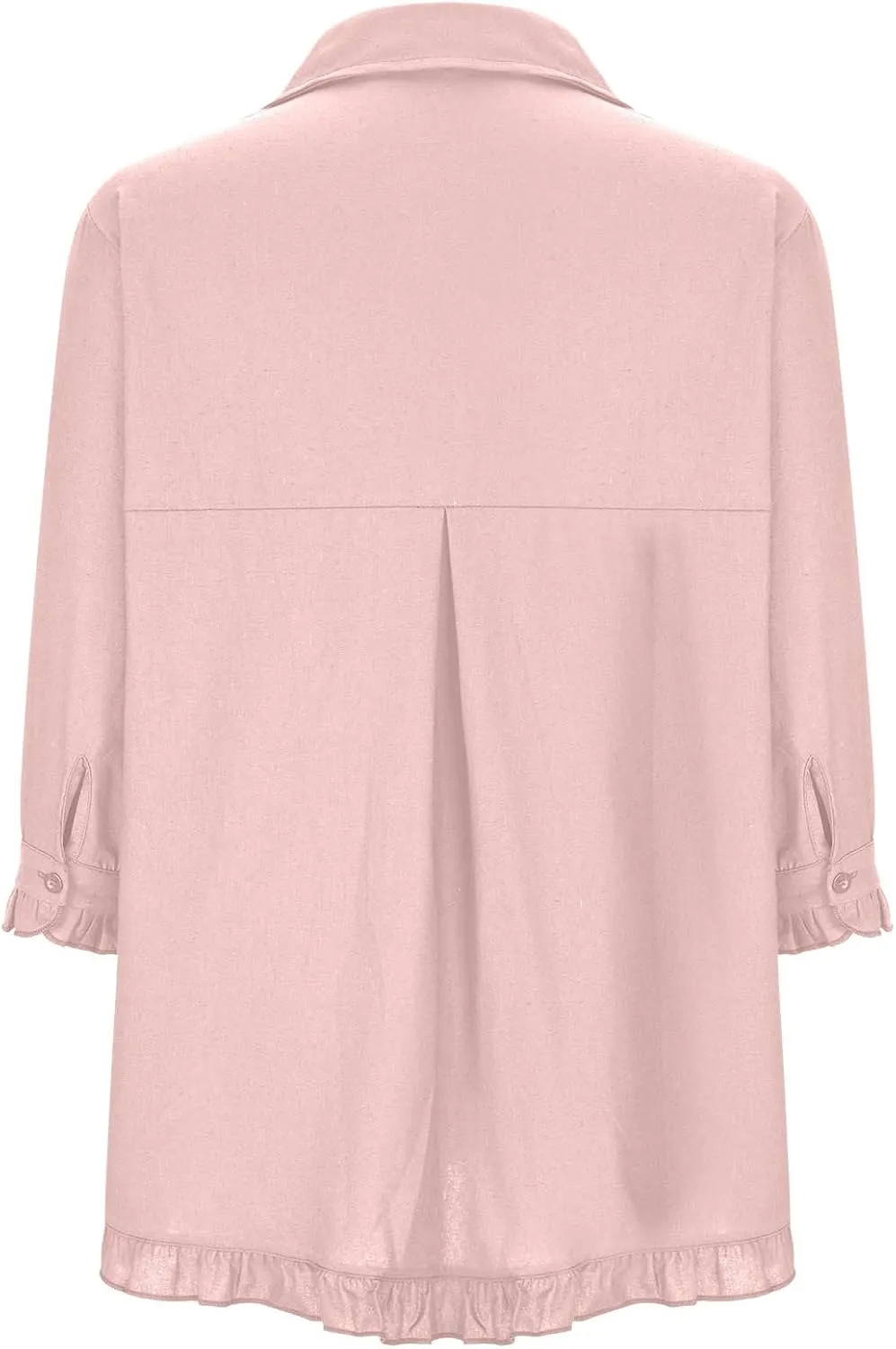Linen Button Down Shirt Women Short Sleeve Collared Blouse Fashion Solid Color Loose Shirts Dressy Casual