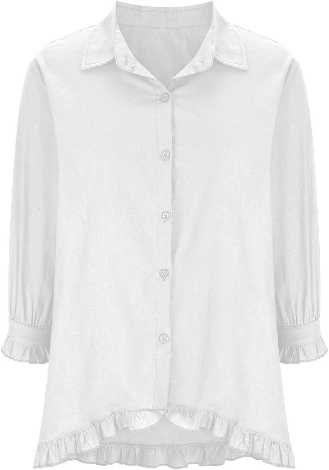 Linen Button Down Shirt Women Short Sleeve Collared Blouse Fashion Solid Color Loose Shirts Dressy Casual
