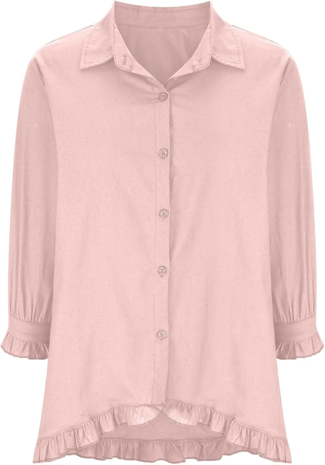 Linen Button Down Shirt Women Short Sleeve Collared Blouse Fashion Solid Color Loose Shirts Dressy Casual