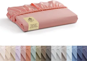 Linen Home 100% Cotton Percale Weave Fitted Sheet, Full Size, English Rose, 1 Deep Pocket Fitted Sheet, Fits Mattress Upto 16" Crisp and Cool Strong Bed Linen, 54"X75" 15"