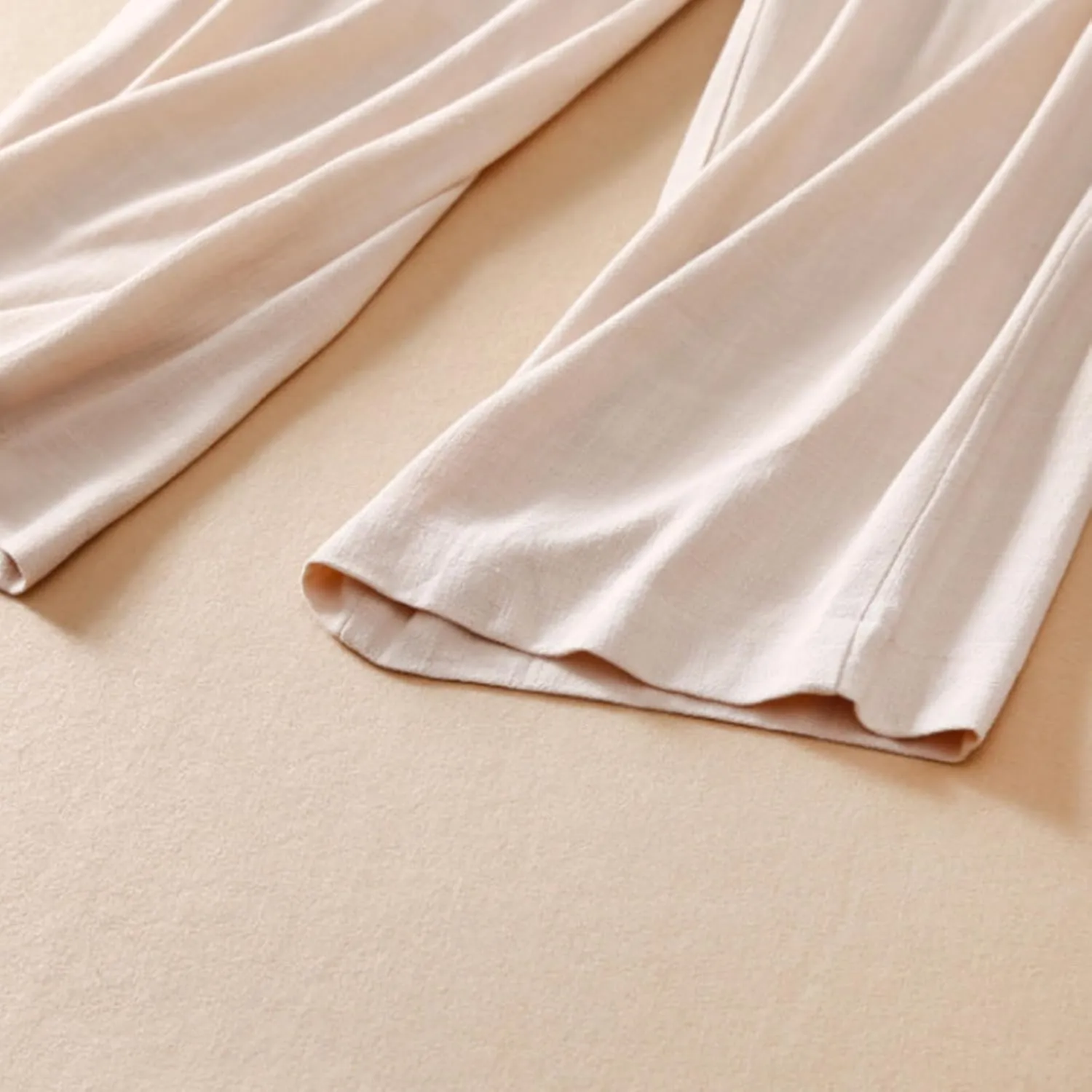 Linen Pants Women Casual Solid 2025 Palazzo High Waisted Lantern Pants with Pocket Comfy Flowy Beach Summer Trousers