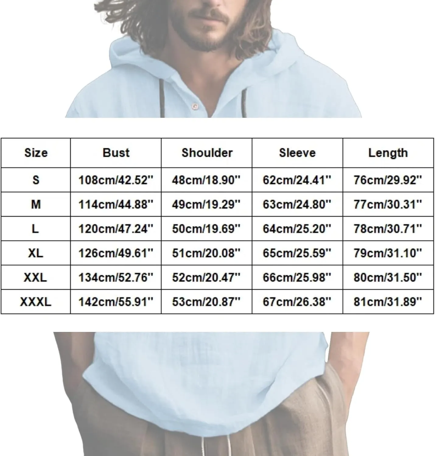 Linen Shirts for Men Lightweight Button Up Long Sleeve Shirts with Hood Regular Fit Cotton Beach Shirt