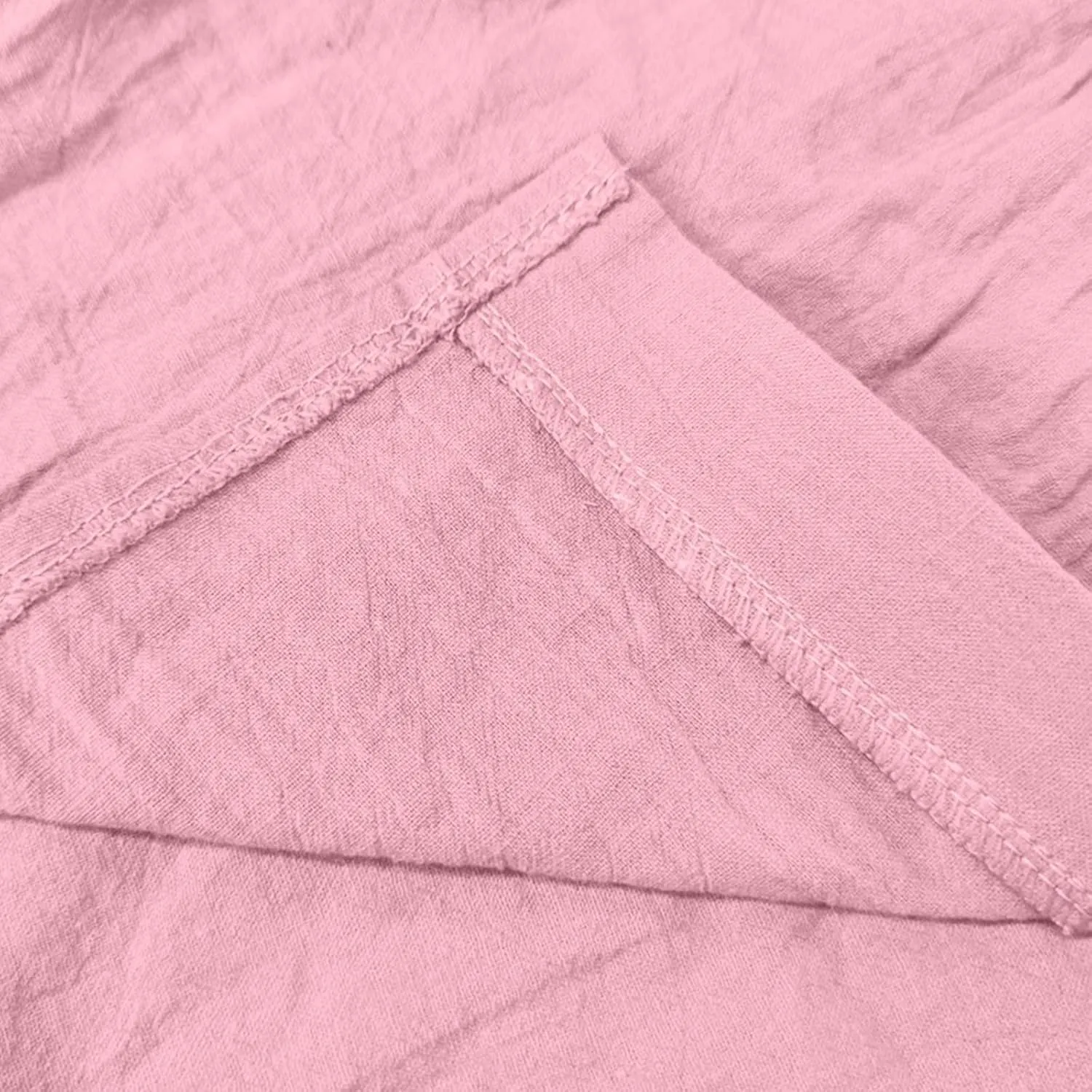 Linen Shirts for Women Plus Size Button Down Cotton Gauze Tops Casual Tees Roll Up Long Sleeve Lapel Collar Blouses