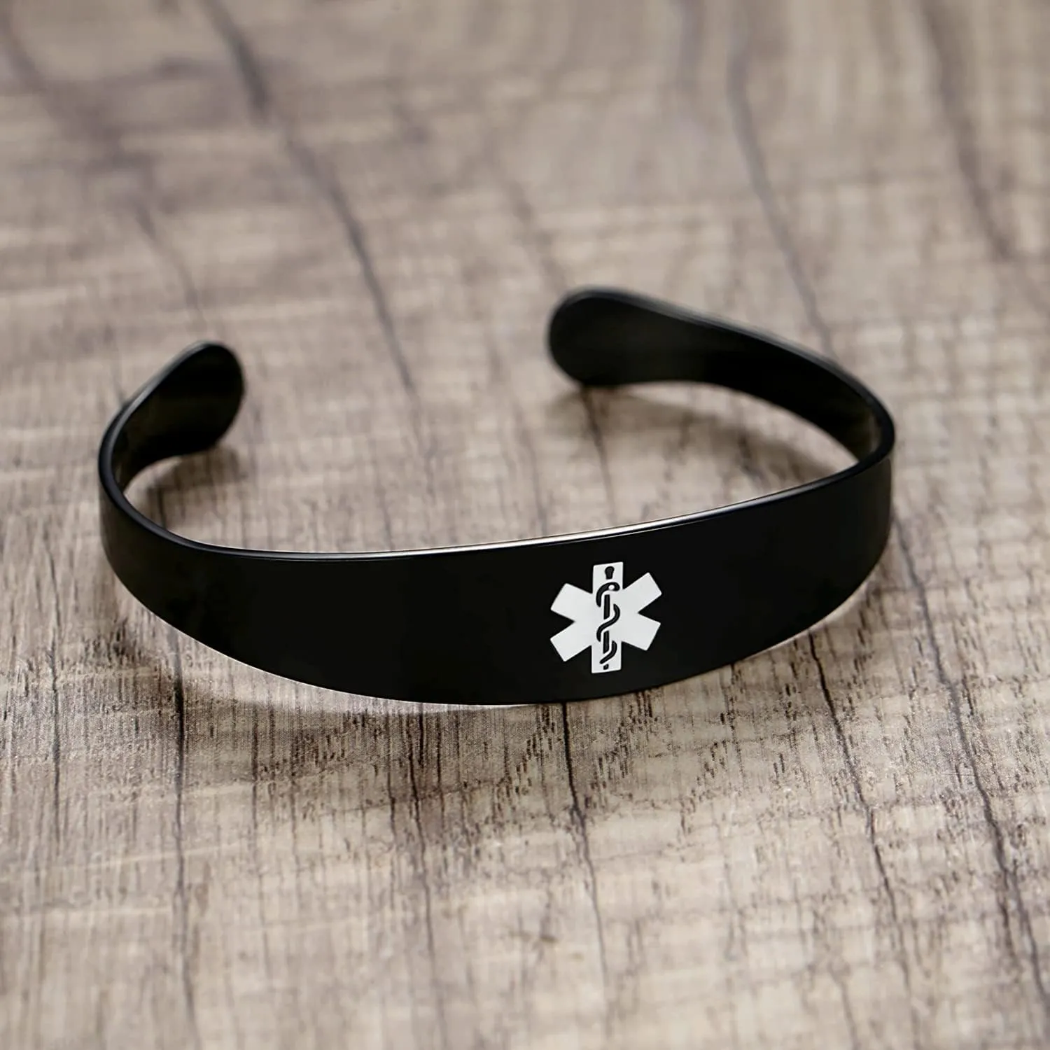 LinnaLove Stylish medical alert bangle bracelets for women with Free Custom Engraving