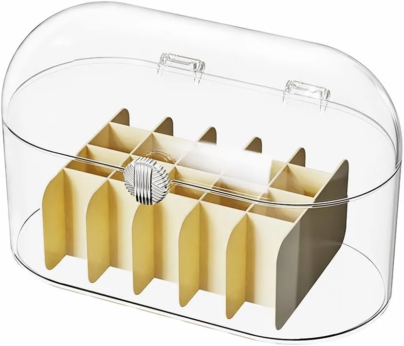 Lipstick Case Organizer with Detachable Partition，Perfume Organizer with Cover, Cosmetic Organizer,Makeup Box,Drawer Organizer Bathroom(Transparent)