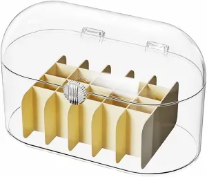 Lipstick Case Organizer with Detachable Partition，Perfume Organizer with Cover, Cosmetic Organizer,Makeup Box,Drawer Organizer Bathroom(Transparent)