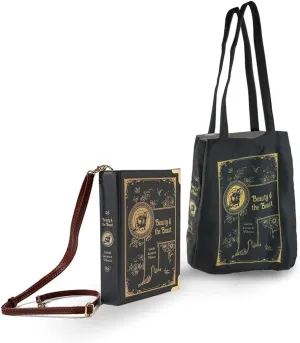 Literary Themed Bag Collection-Beauty and the Beast |Black Set|Stylish&Unique Tote&Bookcover Shoulder Bags|Canvas&Pu Leather|Literature Lovers |Eco-Friendly|Practical Reusable