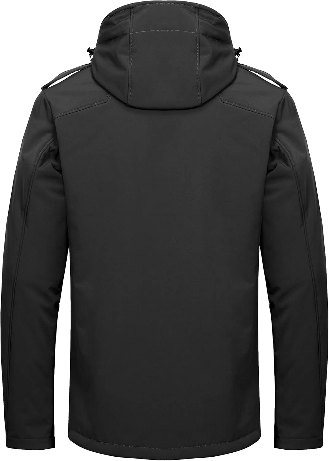 Little Donkey Andy Men's Warm Sherpa Lined Winter Softshell Jacket Windproof Mountain Ski Snow Coat with Removable Hood