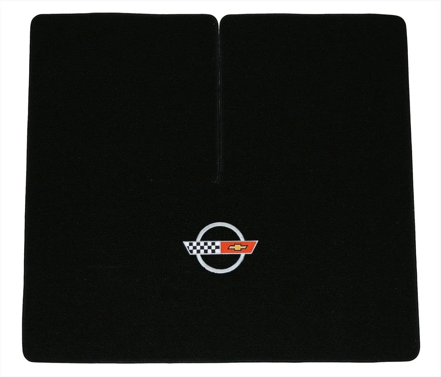Lloyd Mats 1984-1996 C4 Corvette Coupe Classic Loop Black Deck Mat Silver Flags Logo