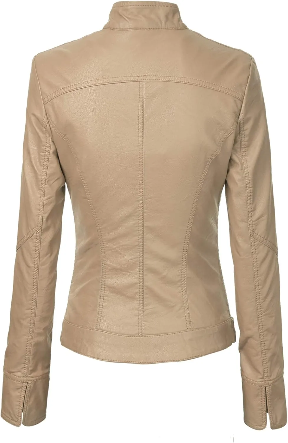 Lock and Love Women's Faux Leather Moto Biker Jacket Coat with Removable or Non-Removable Hood