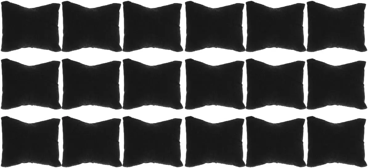 LOGOFUN 40 pcs Watch Pillow Velvet Bracelet Watch Pillow Jewelry Display Pillow Bracelet Bangle Cushions for Jewelry Gift Box - Black