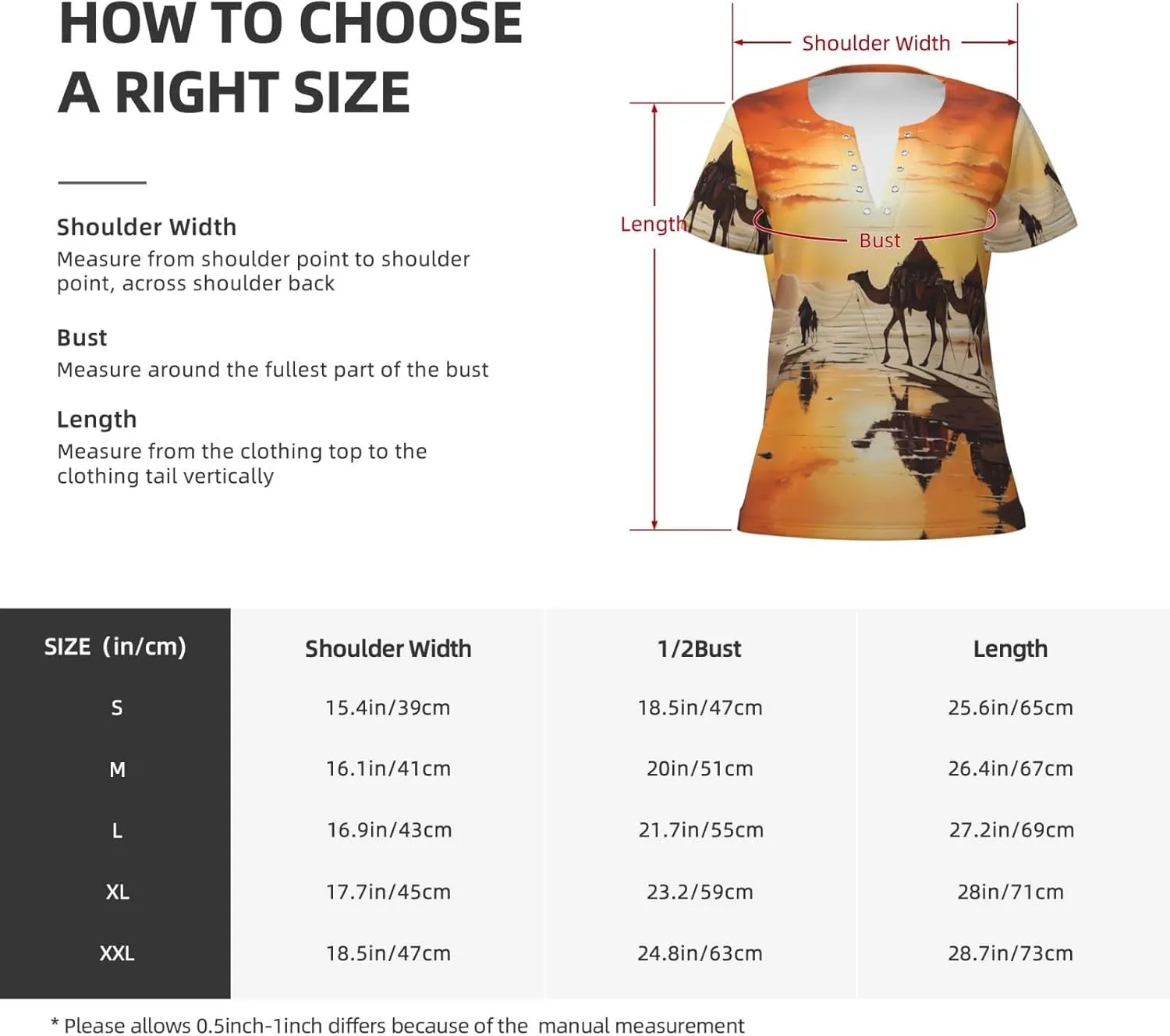 Lok Ling in The Evening Sun Pattern Sexy V-Neck Printed Short T-Shirt, Travel Portable Fitness Clothes, Home and Outdoor wear