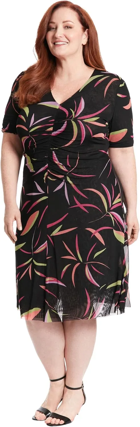 London Times V-Neck Reversible A-line Mesh Multi Occasion | Womens Dresses