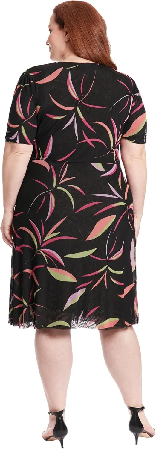 London Times V-Neck Reversible A-line Mesh Multi Occasion | Womens Dresses