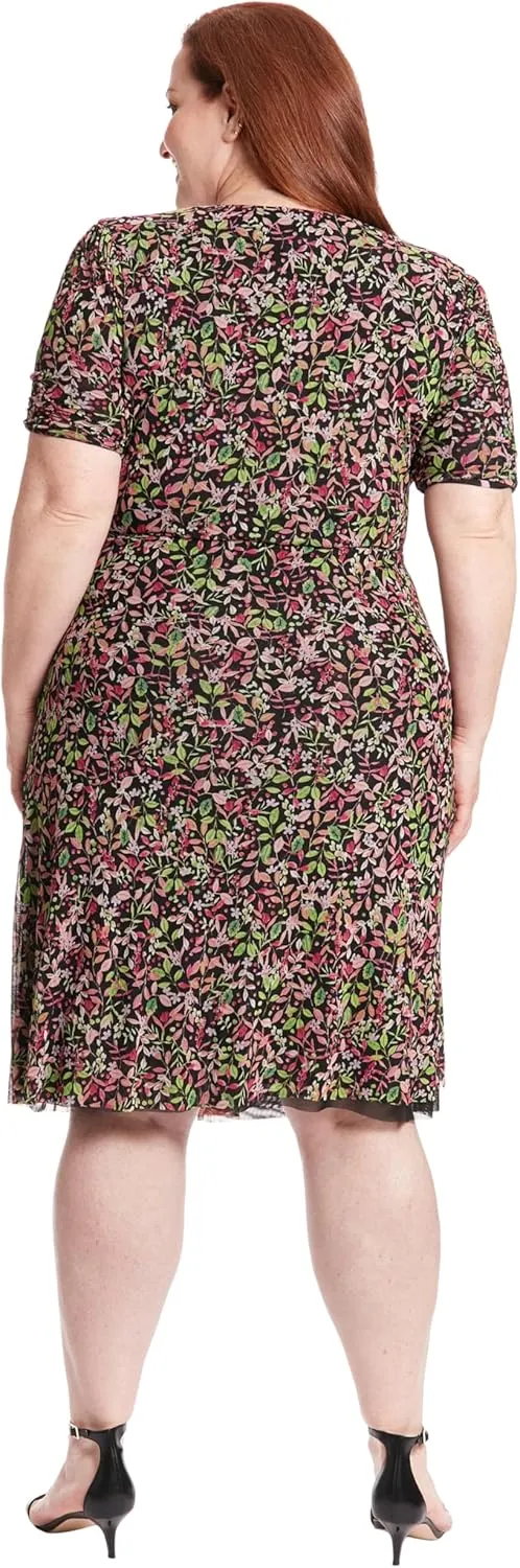 London Times V-Neck Reversible A-line Mesh Multi Occasion | Womens Dresses