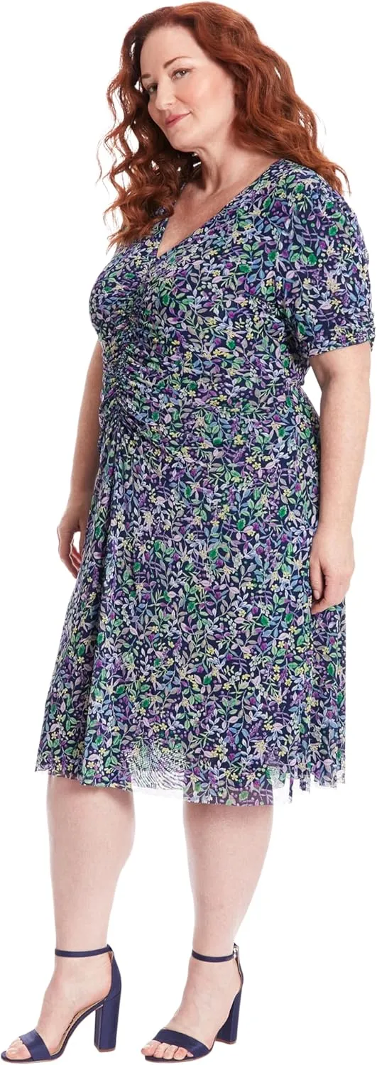 London Times V-Neck Reversible A-line Mesh Multi Occasion | Womens Dresses