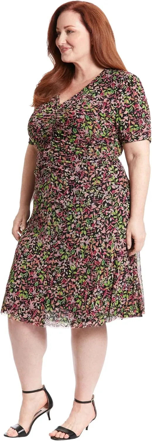 London Times V-Neck Reversible A-line Mesh Multi Occasion | Womens Dresses