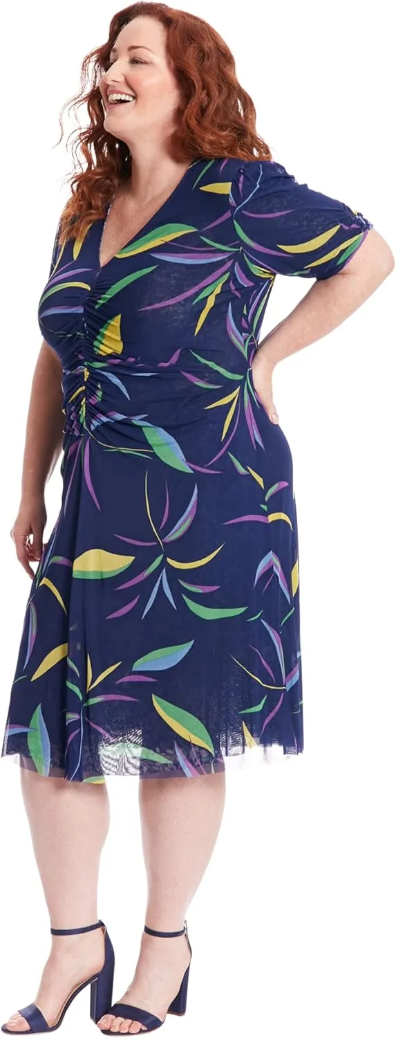 London Times V-Neck Reversible A-line Mesh Multi Occasion | Womens Dresses