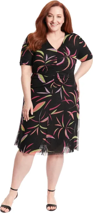 London Times V-Neck Reversible A-line Mesh Multi Occasion | Womens Dresses