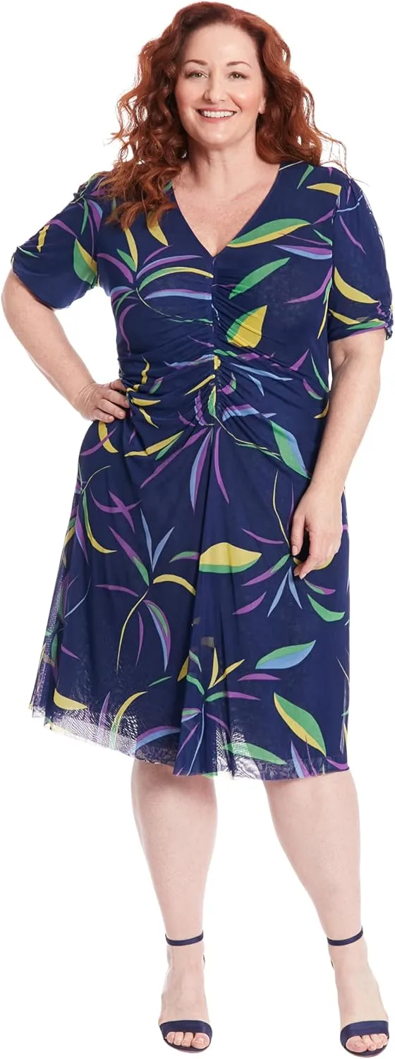London Times V-Neck Reversible A-line Mesh Multi Occasion | Womens Dresses