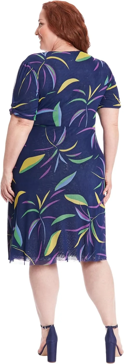 London Times V-Neck Reversible A-line Mesh Multi Occasion | Womens Dresses