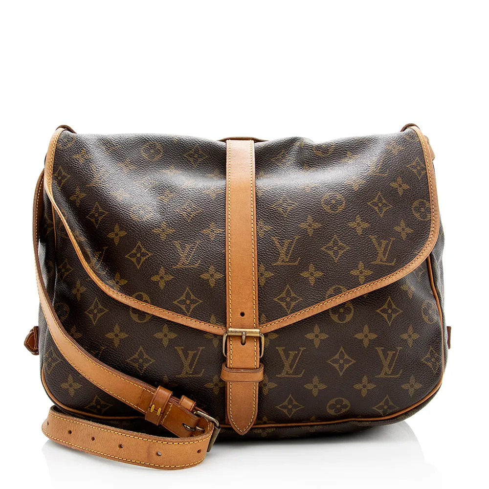 Louis Vuitton Vintage Monogram Canvas Saumur 35 Messenger Bag (SHF-19530)