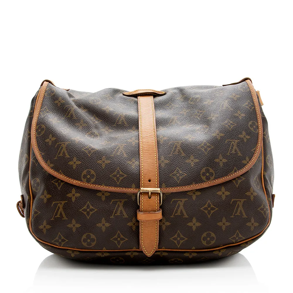 Louis Vuitton Vintage Monogram Canvas Saumur 35 Messenger Bag (SHF-19530)
