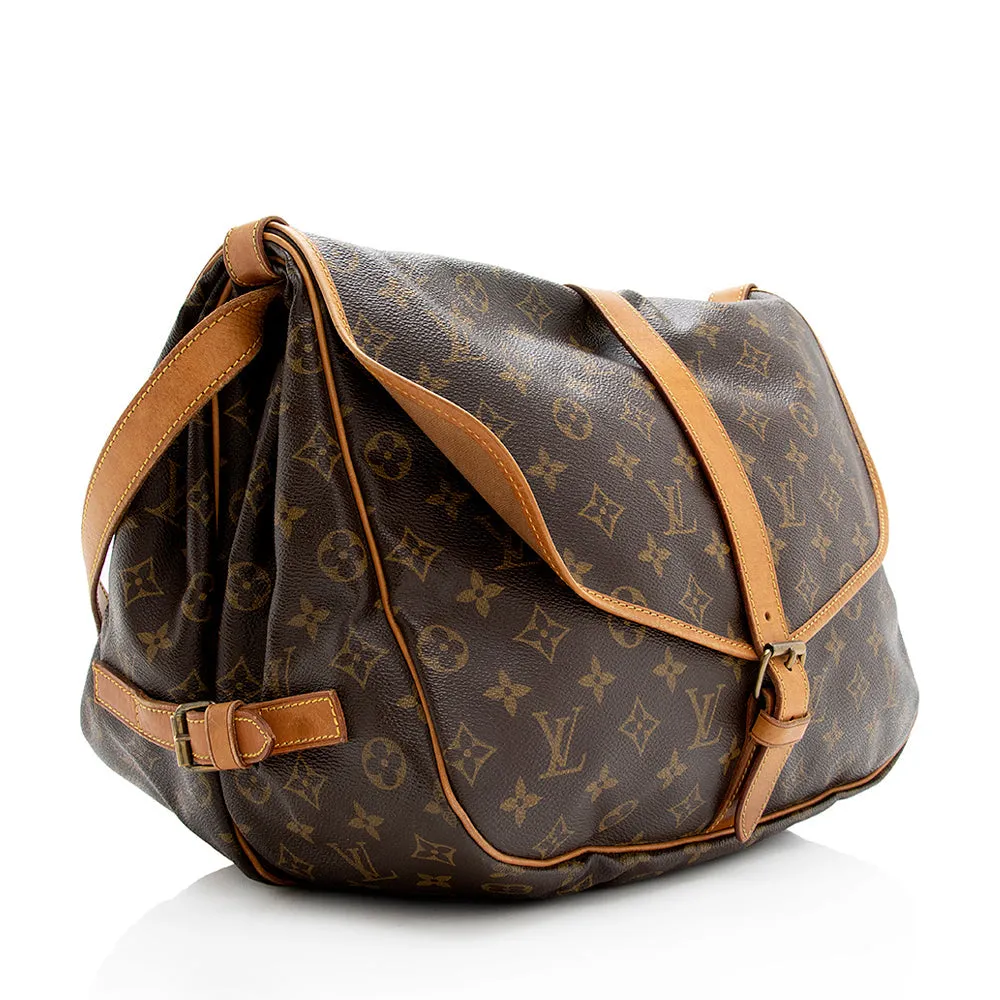 Louis Vuitton Vintage Monogram Canvas Saumur 35 Messenger Bag (SHF-19530)