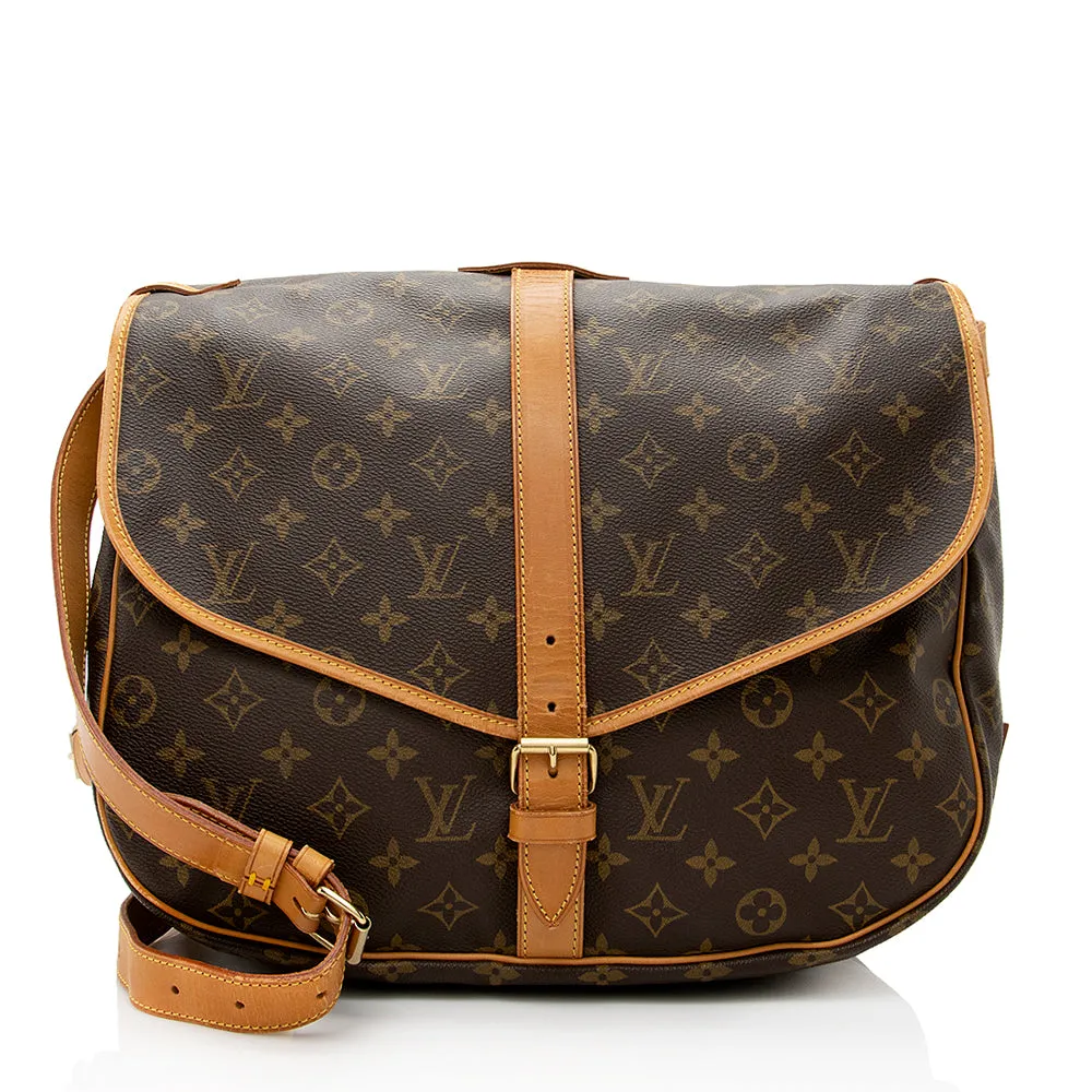 Louis Vuitton Vintage Monogram Canvas Saumur 35 Messenger Bag (SHF-20845)