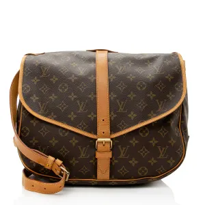 Louis Vuitton Vintage Monogram Canvas Saumur 35 Messenger Bag (SHF-20845)