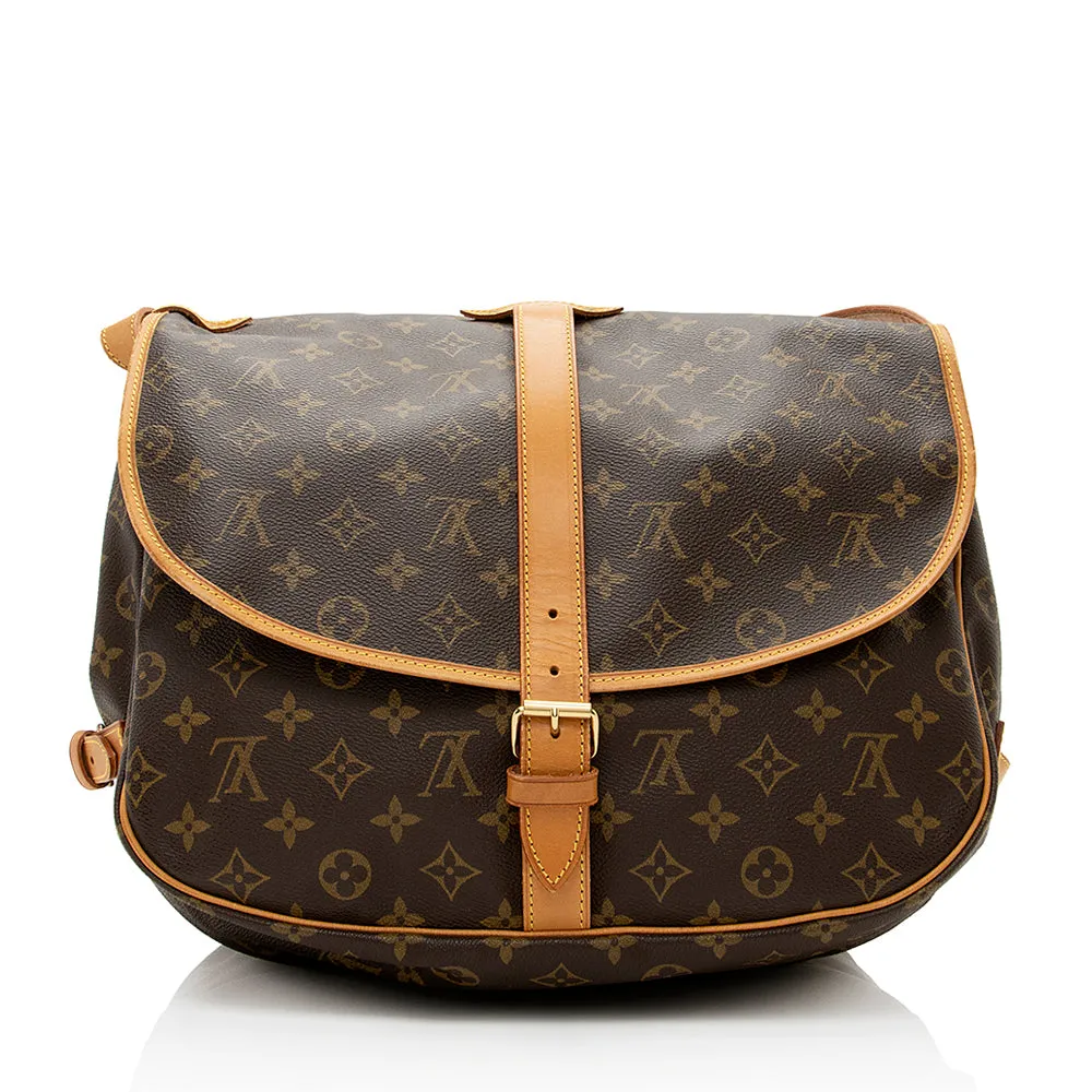Louis Vuitton Vintage Monogram Canvas Saumur 35 Messenger Bag (SHF-20845)