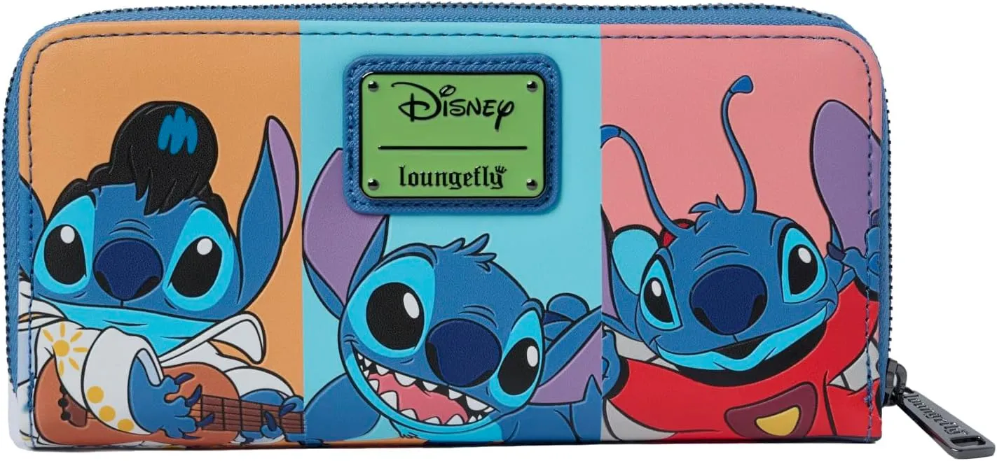 Loungefly Disney Stitch Color Block Wallet Zip Around Clutch