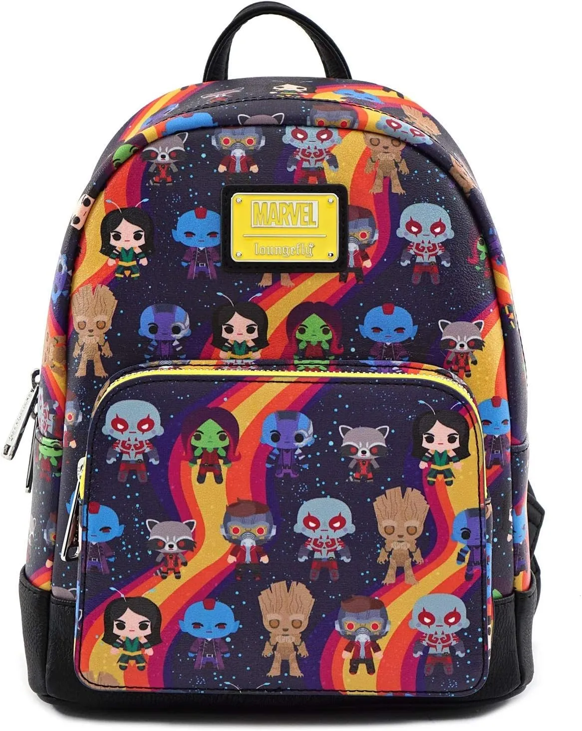 Loungefly x Marvel Guardians of the Galaxy Chibi Print Mini Backpack (One Size, Multicolored)
