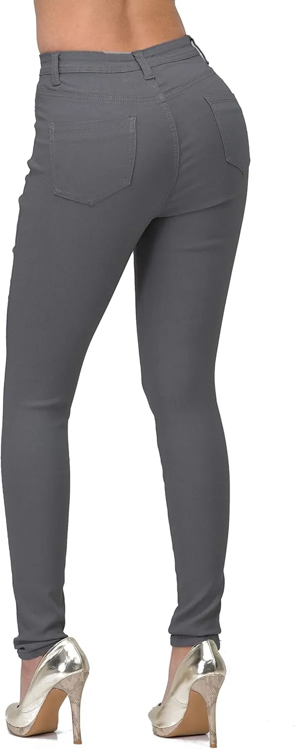 LOVER BRAND FASHION High Rise-Waisted Colored Destroyed Ripped Distressed Jeans Pants for Women