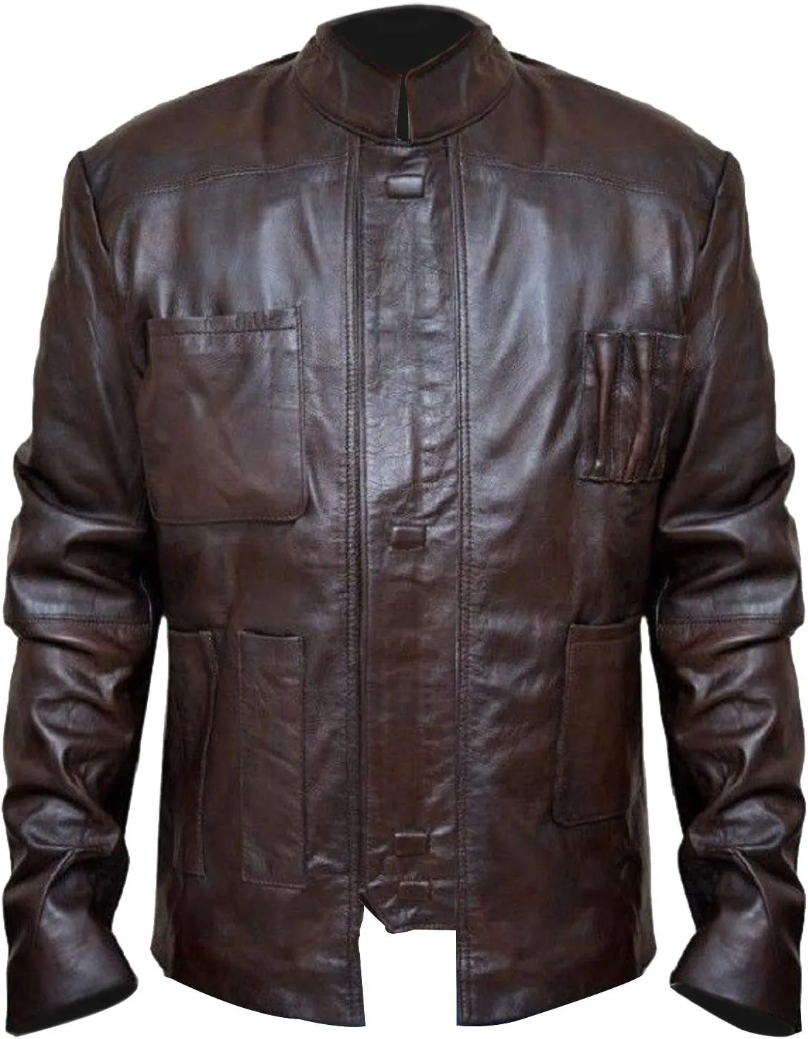 LP-FACON Mens Space Solitary Cosplay Costume Leather Jacket Collection Brown/Black