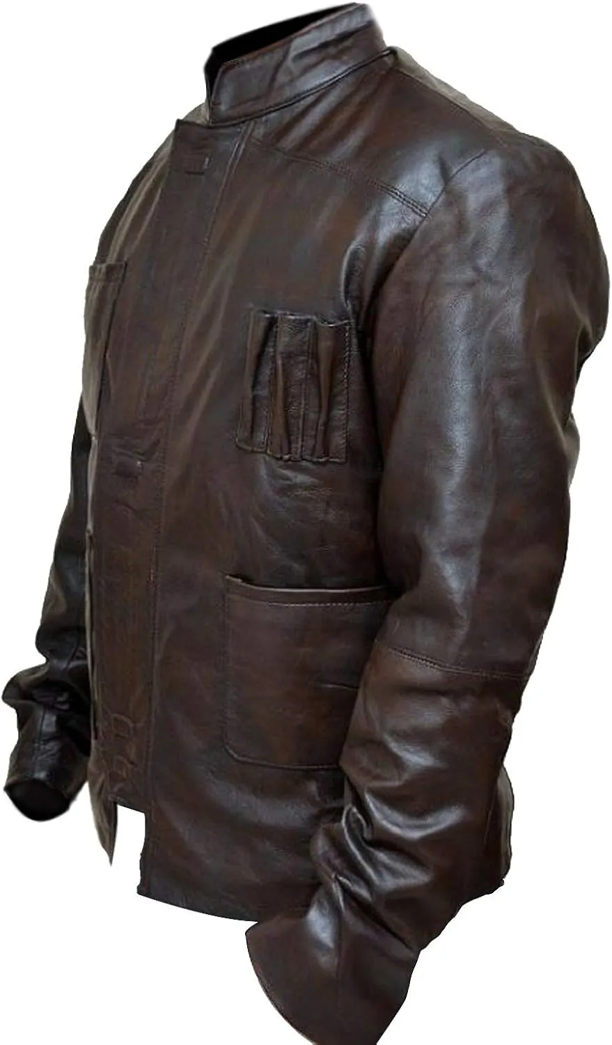 LP-FACON Mens Space Solitary Cosplay Costume Leather Jacket Collection Brown/Black