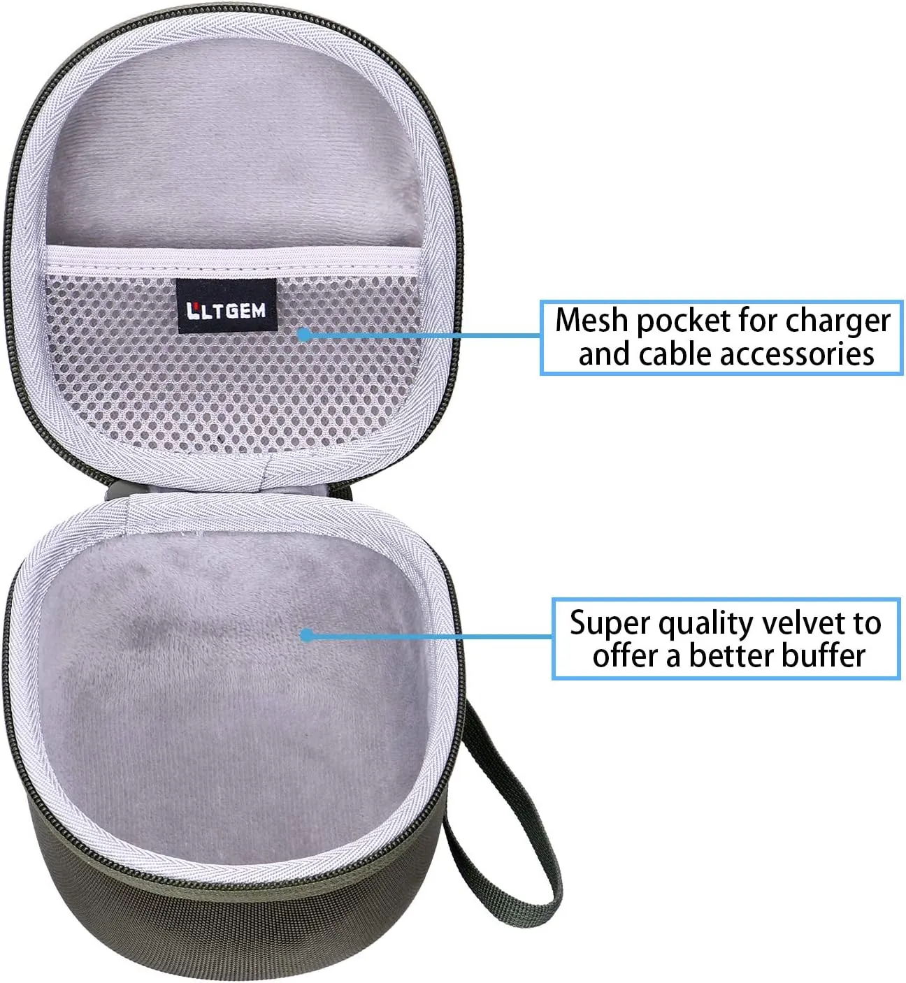 LTGEM Case for Walker's Razor Slim Ear Muffs - Hard Storage Travel Protective Carrying Bag