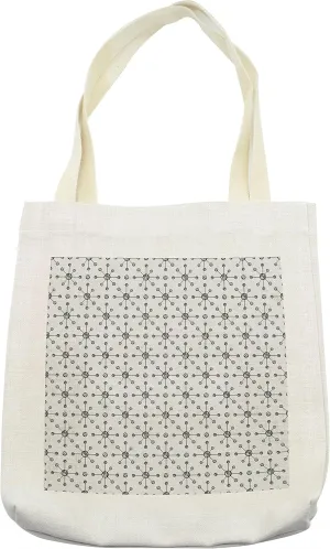 Lunarable Science Tote Bag, Hand Drawn Molecule Structure with a Pale Background Futuristic Pattern, Cloth Linen Reusable Bag for Shopping Books Beach and More, 16.5" X 14", Cream