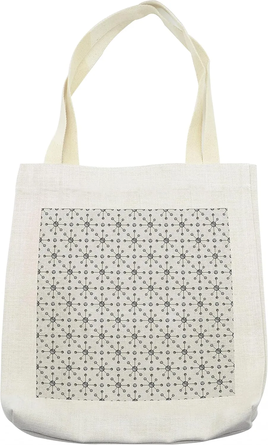 Lunarable Science Tote Bag, Hand Drawn Molecule Structure with a Pale Background Futuristic Pattern, Cloth Linen Reusable Bag for Shopping Books Beach and More, 16.5" X 14", Cream
