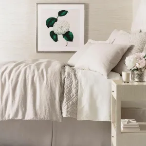 Lush Linen Natural Duvet Sham, Euro Size, Neutral Solid Pattern
