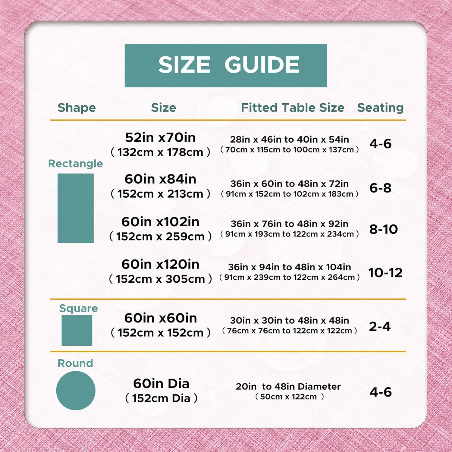 LUSHVIDA Outdoor Tablecloth with Umbrella Hole - Patio Table Cloth Zippered Round 60 Inch, Pink Faux Linen Table Cover Water Resistant for Picnic Outside