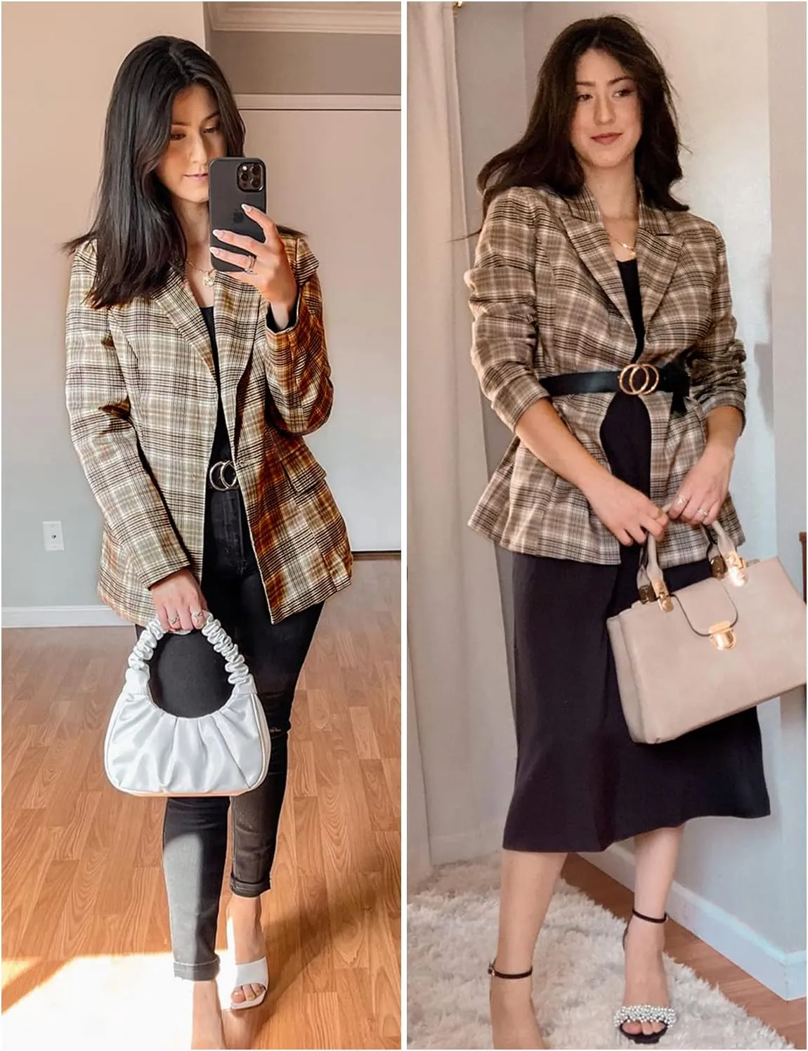 luvamia Women's Casual Long Sleeve Lapel Button Slim Work Office Blazer Jacket