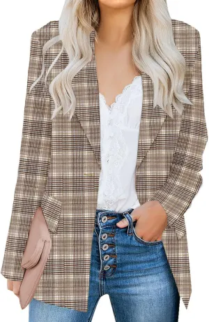 luvamia Women's Casual Long Sleeve Lapel Button Slim Work Office Blazer Jacket