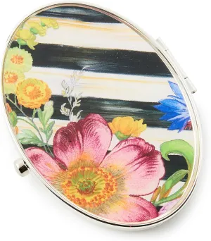 MACKENZIE-CHILDS Flower Market Silver Plated Compact Mirror