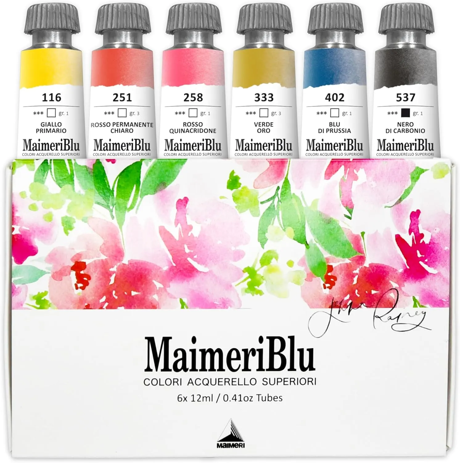MaimeriBlu, Jenna Rainey Artist Set, Watercolor Paint, 12ml, 6 Tubes – Professional Watercolor Painting Supplies
