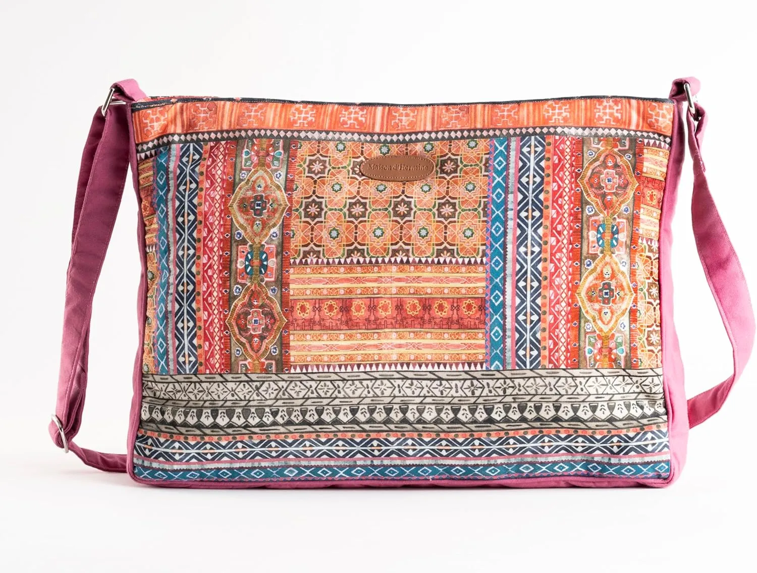 Maison d' Hermine Hand Bag Cotton Adjustable Shoulder Strap Cross Body Bag Tote purse with Zippered & Slip Pockets