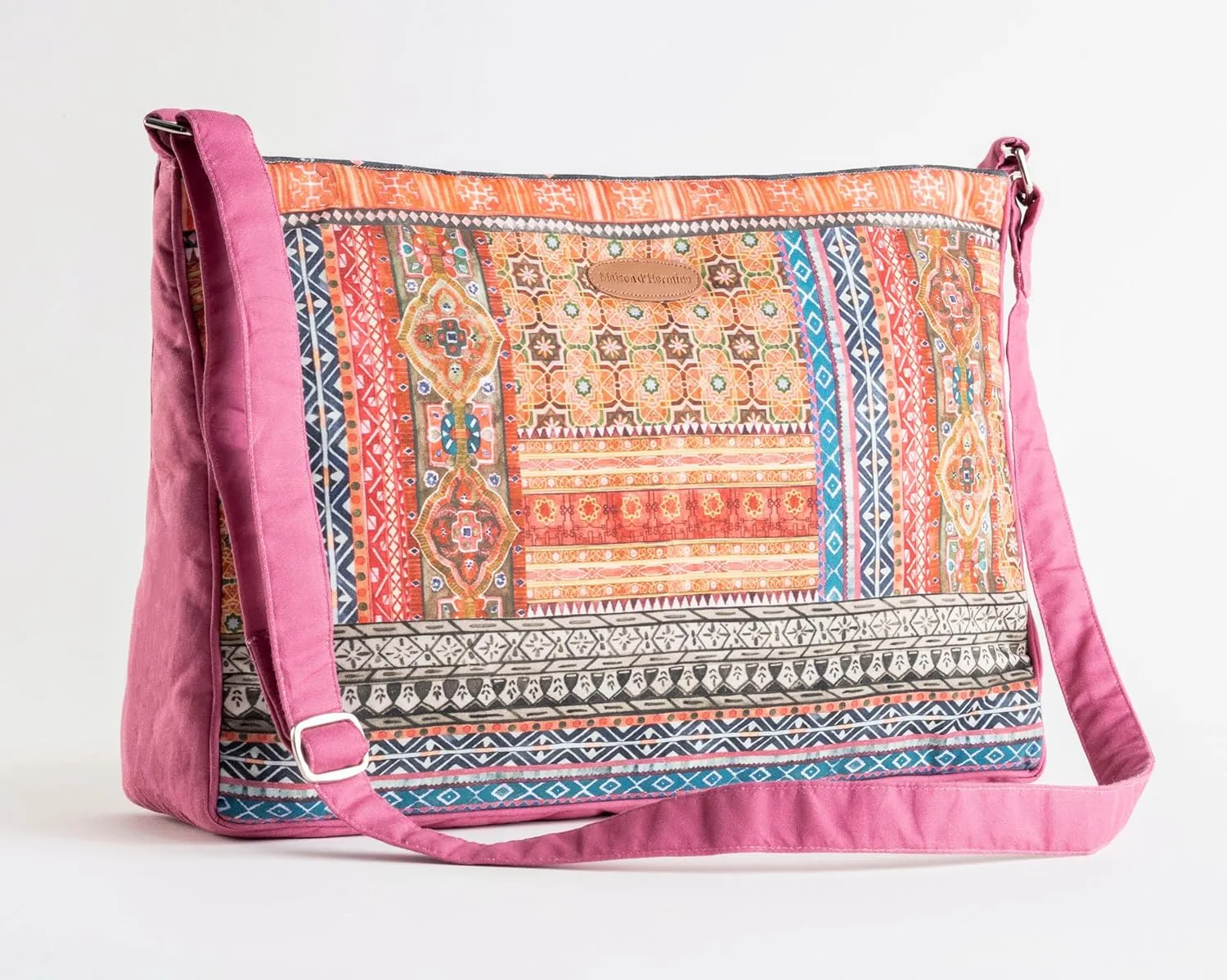 Maison d' Hermine Hand Bag Cotton Adjustable Shoulder Strap Cross Body Bag Tote purse with Zippered & Slip Pockets