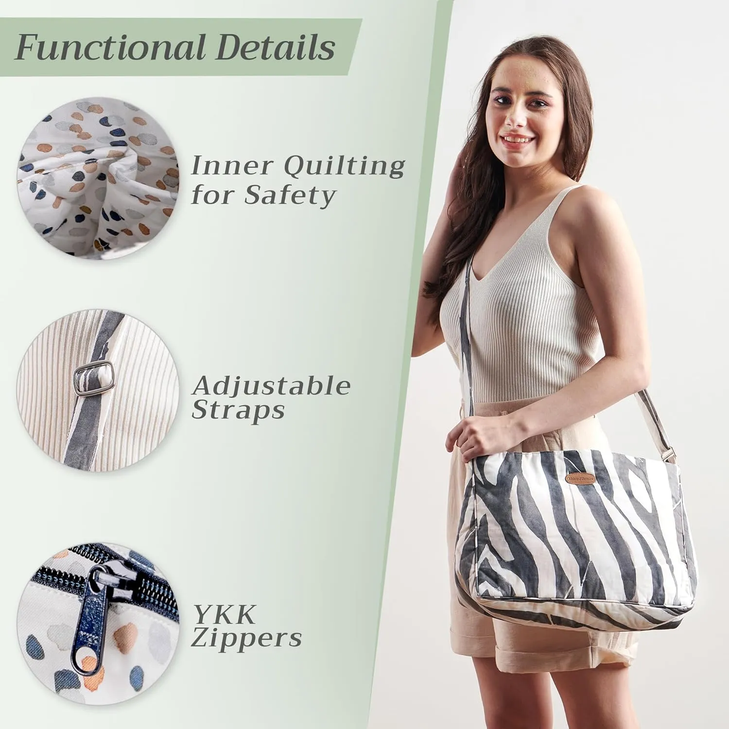 Maison d' Hermine Hand Bags for Women Cotton Shoulder Bag for Shopping Travel Everyday Use Cross Body Tote purse Sling Bag