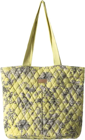 Maison d' Hermine Shopping Bags Cotton Quilted Tote Bag with Zipper Pockets Small Pouch Reusable Grocery Bag Work Travel