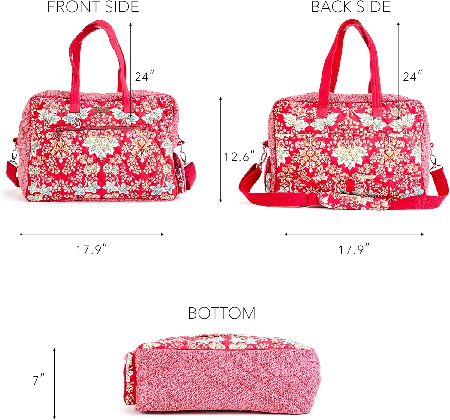 Maison d' Hermine Weekender Bags for Women Cotton Quilted Duffel Overnight Luggage Weekend Bag for Men Gym Sports Gifts Travel Business Travellers Family Trip